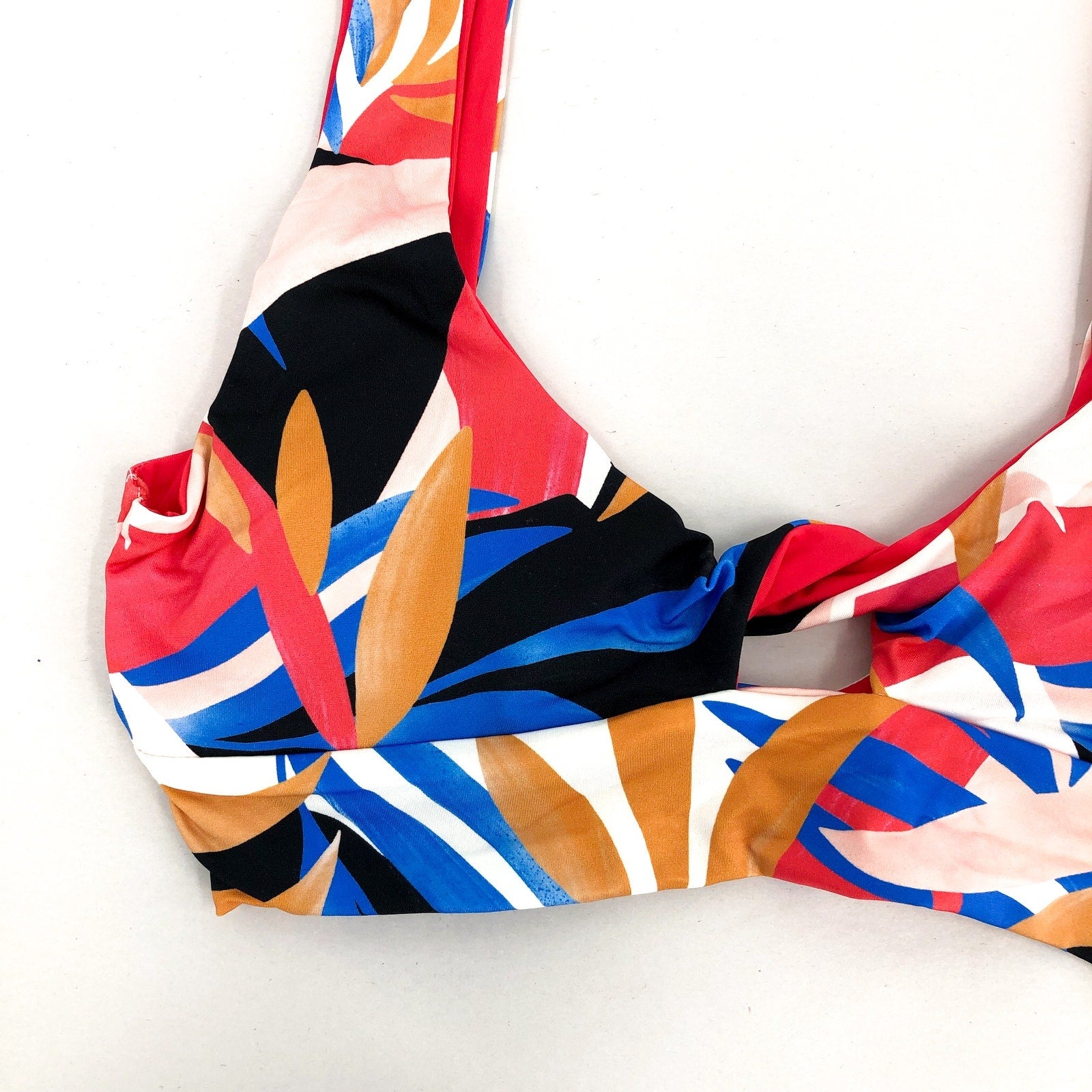 PRANA Women's Under The Palms Bikini Top XS Tropics Print Floral Twist Front NWT