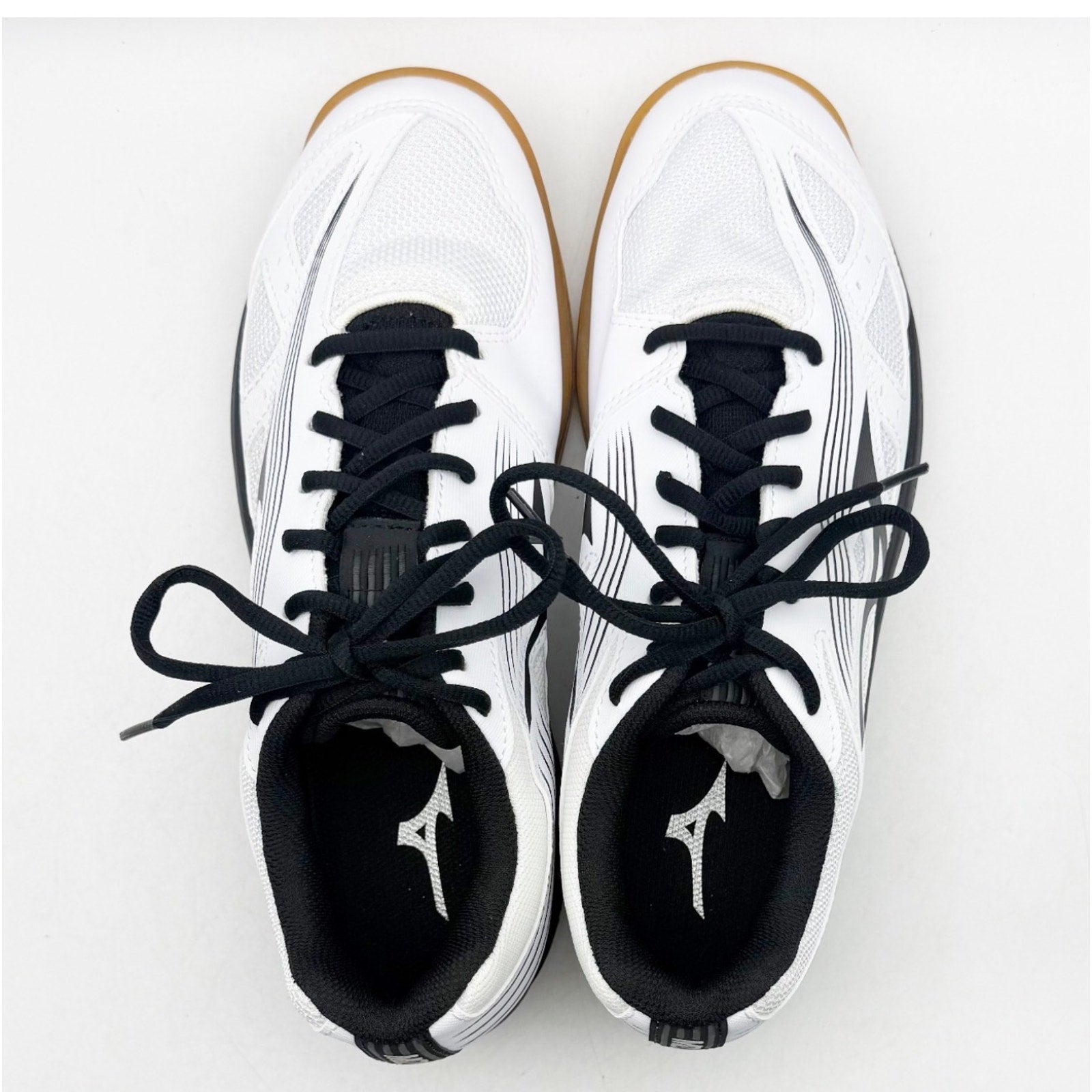 MIZUNO Womens Cyclone Speed 3 Volleyball Shoe Size 9.5 White Black Lace Up NWOB