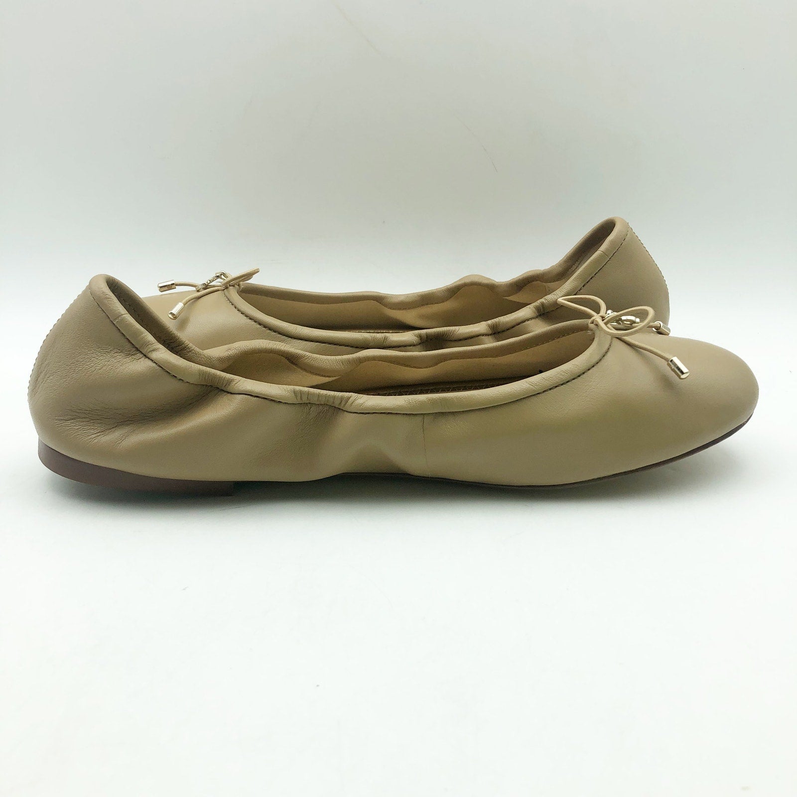 Sam Edelman Womens Felicia Cushioned Ballet Flats US 9 Beige Leather NIB
