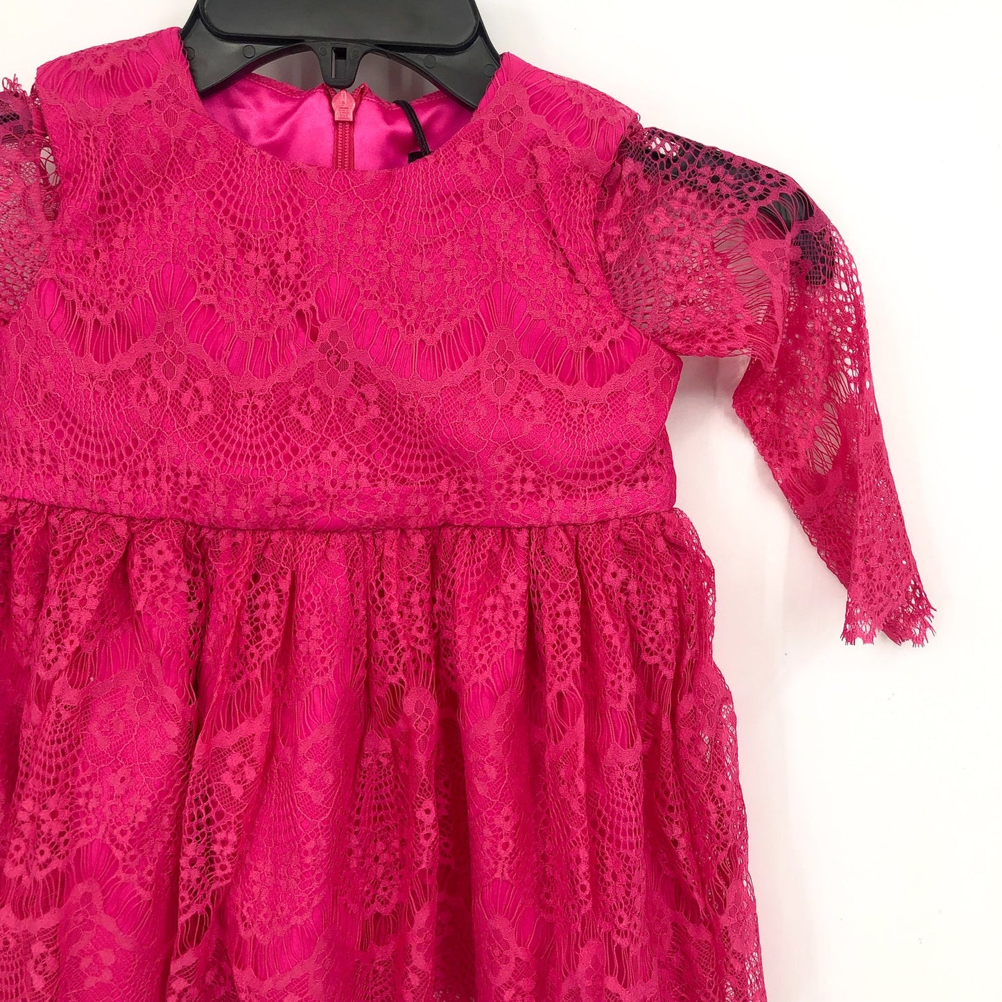 BARDOT Baby Girl Gertrude Lace Dress 12-18 Months Pink Long Sleeve NWT