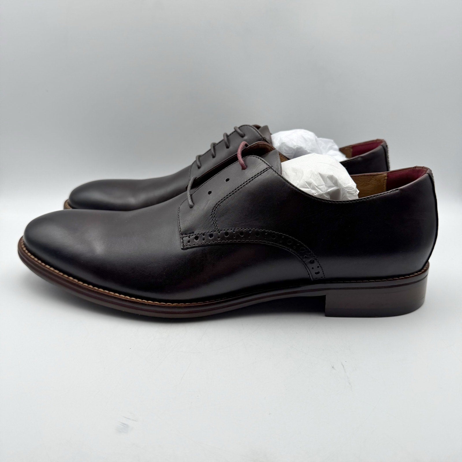 JOHNSTON & MURPHY Mens Conard 2.0 Dress Shoes US 13D Mahogany Brown Leather NIB