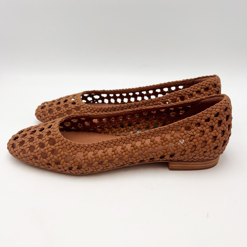 TOMS Womens Briella Ballet Flats Size 10 EU 42 Brown Woven NWOB