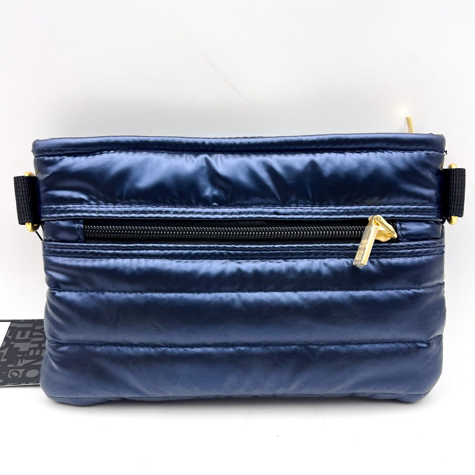 THINK ROYLN Women's Quilted Crossbody Bum Bag Small Blue Pearl Indigo NWT