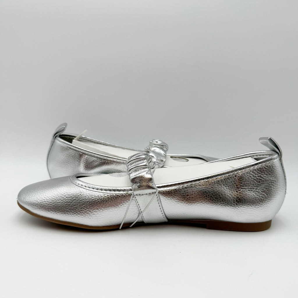 MIA Womens Uliana Ballet Flats Size 8 M EU 38.5 Silver Leather NWOB