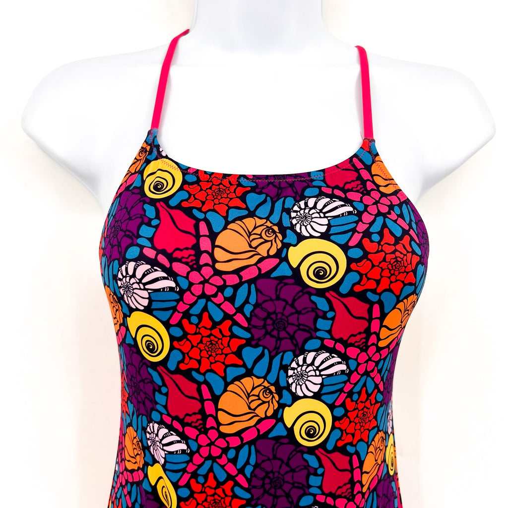 VILEBREQUIN Girls Noumea Sea Shells One-Piece Swimsuit 14ANS Blue Marine NWT