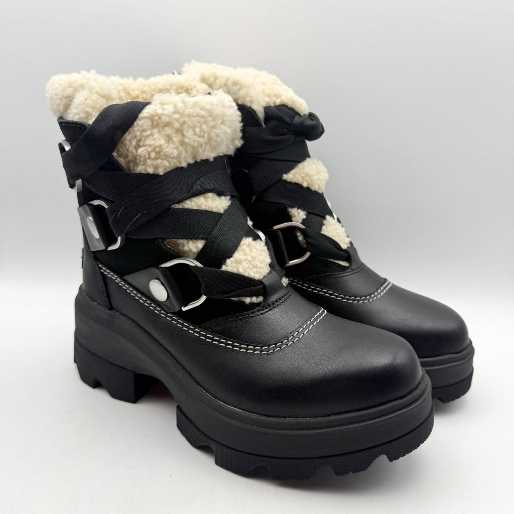 Sorel Womens Joan FRWD Cozy Boots US 6.5 EU 37.5 Black Leather Waterproof NIB