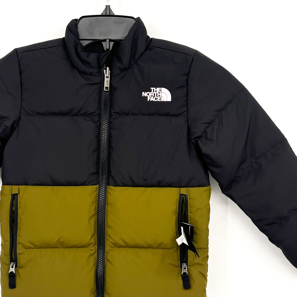 THE NORTH FACE Kids North Down Reversible Puffer Coat Size 4 Black Green NWOT