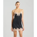NATORI Women's Enchant Lace Trim Chemise Small Black Cafe Sleeveless NWT