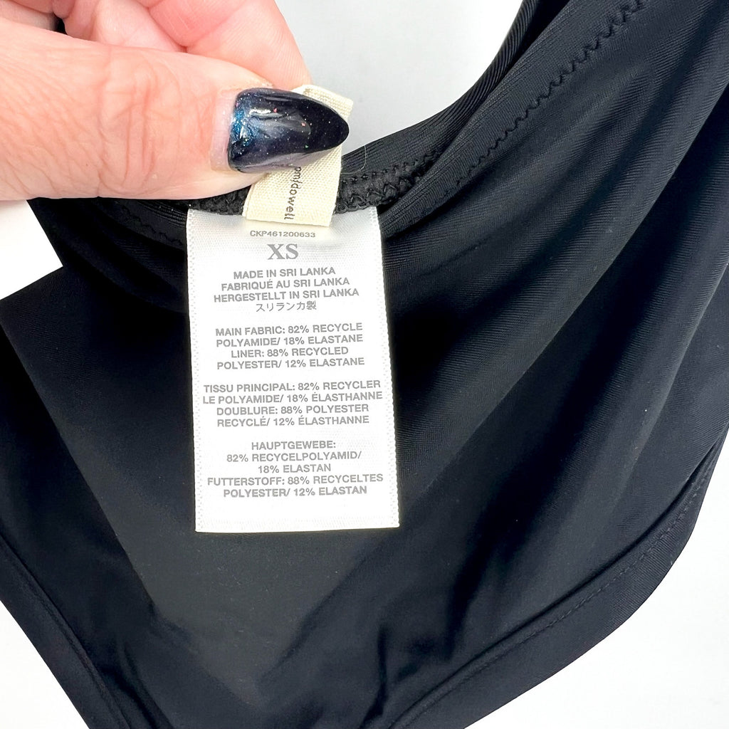 MADEWELL Second Wave Cutout One-Piece Swimsuit XS Black Scoop Neck MD329 NWT