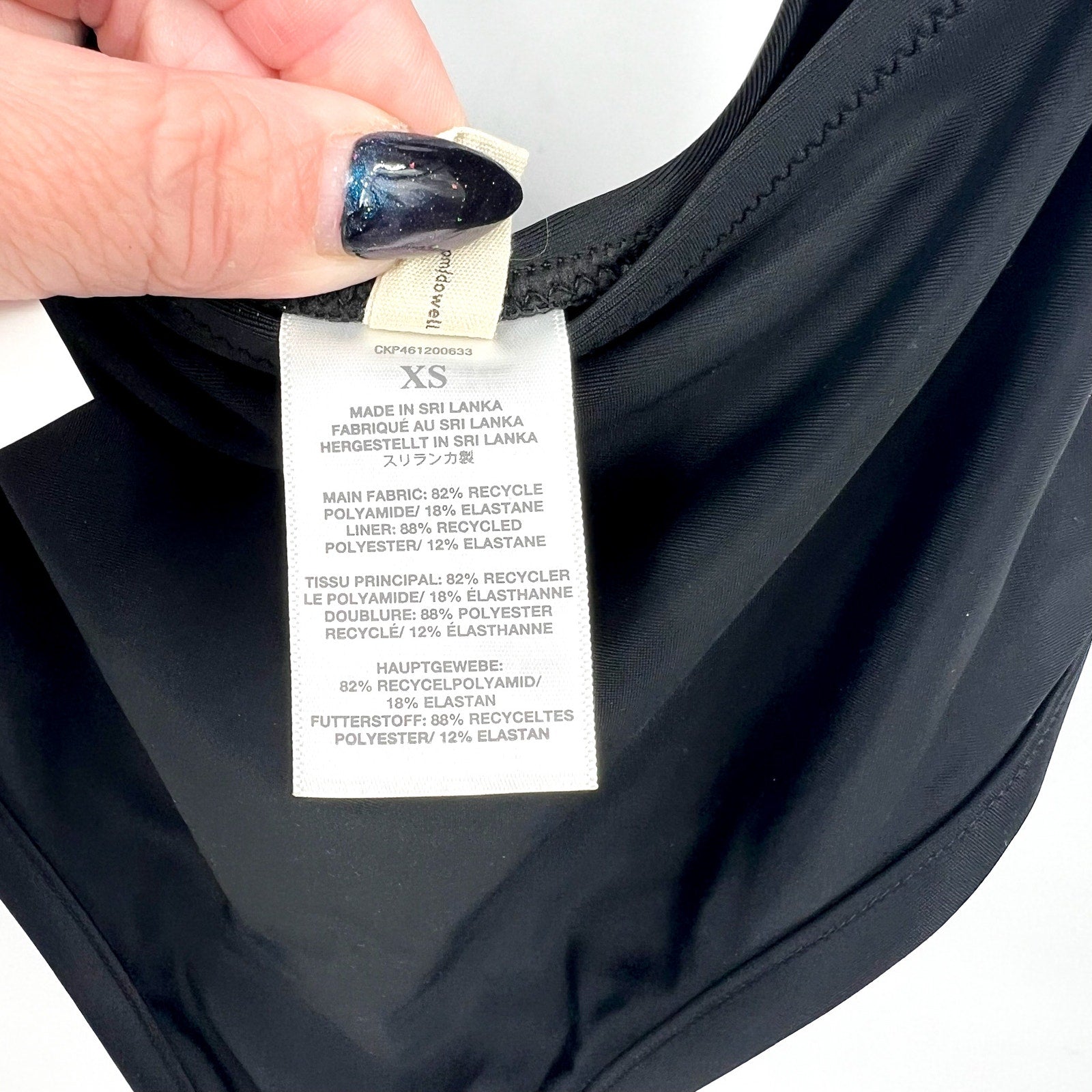 MADEWELL Second Wave Cutout One-Piece Swimsuit XS Black Scoop Neck MD329 NWT