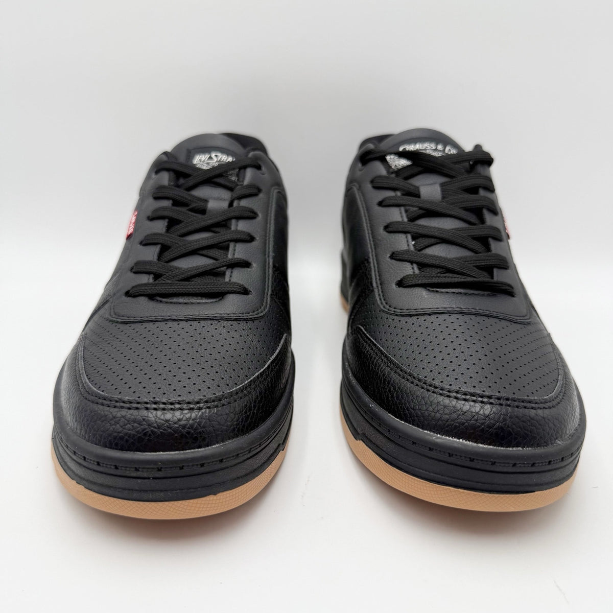 LEVIS Mens Drive Lo Casual Sneakers Size 12 EU 46 Black Faux Leather NIB