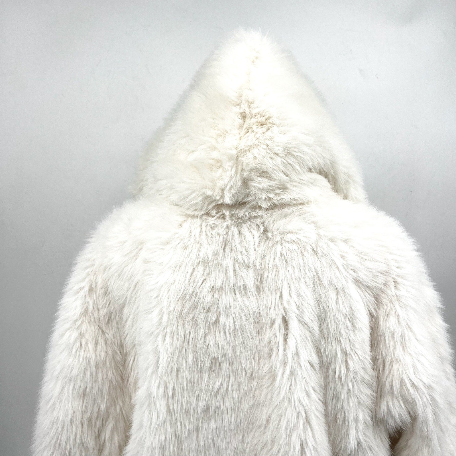 Bardot Womens Callan Faux Fur Jacket Large White Hooded NWT