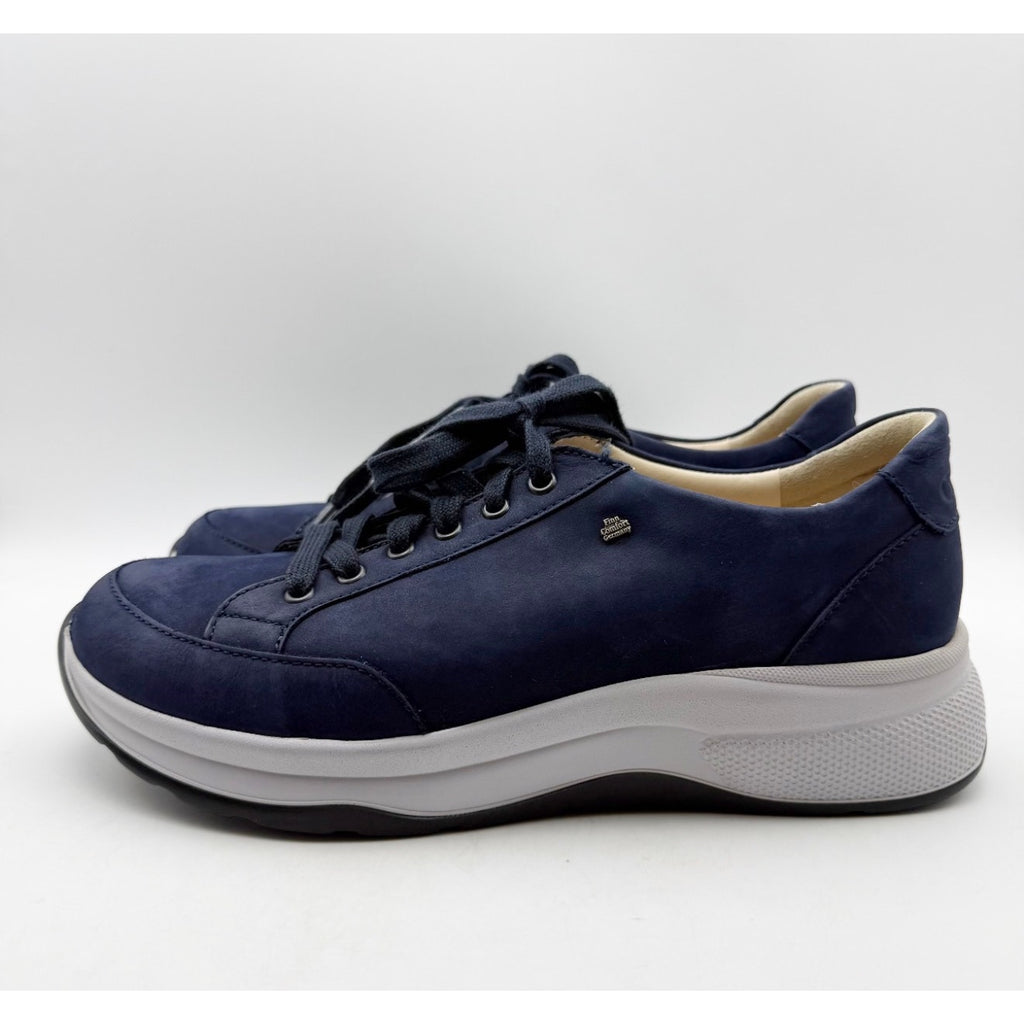 Finn Comfort Men's Casual Brandon Sneaker US 9 UK 8.5 Blue Leather Suede NWOB