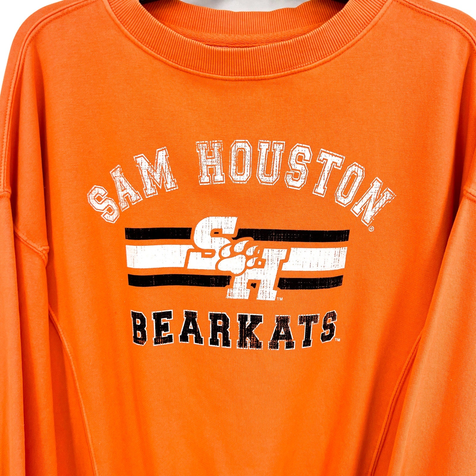 COLOSSEUM Womens Sam Houston State Bearkats Crew Sweatshirt Small Orange NWT