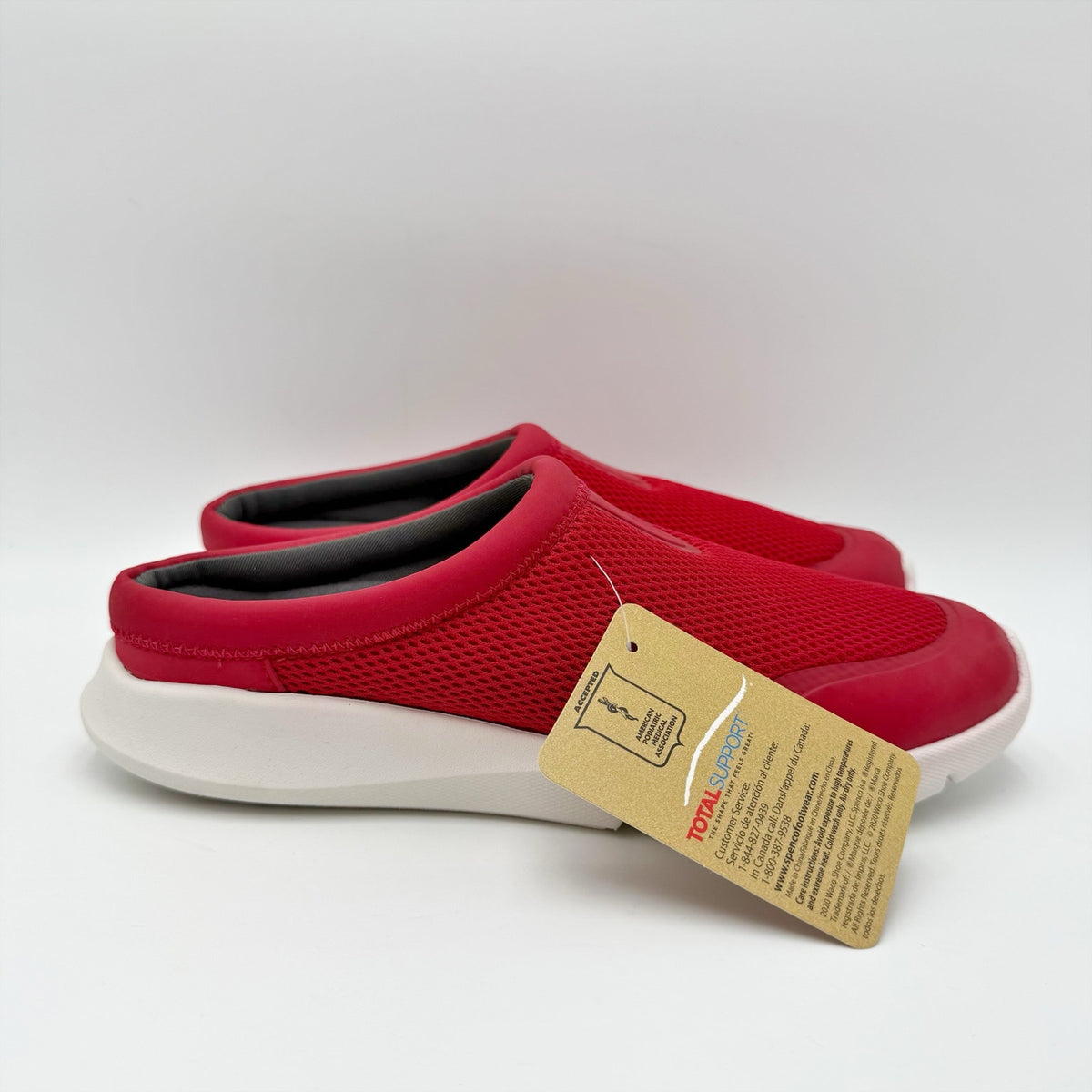 Spenco Womens Bliss Slip-on Shoes Size 8.5 Wide Red Casual Mules NIB