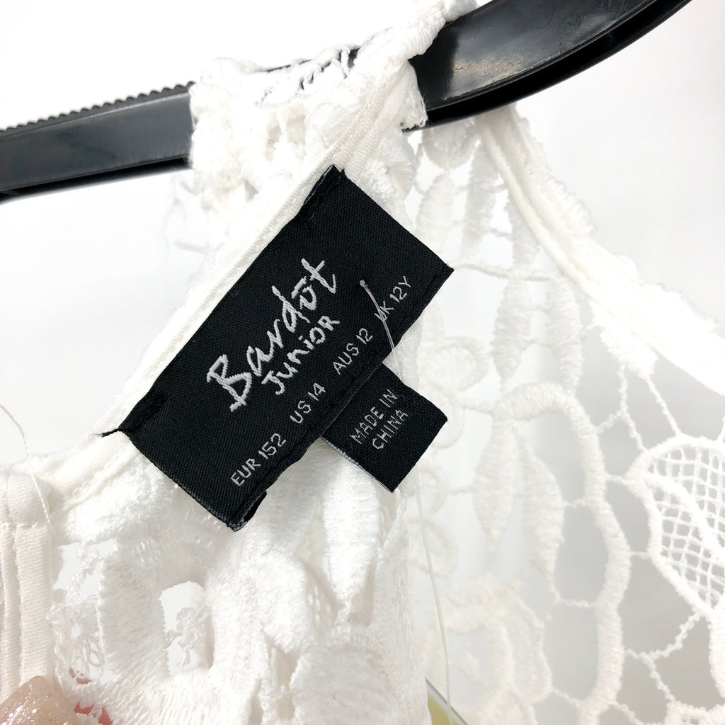 BARDOT JUNIOR Girl's Perry Lace Mini Dress Size 14 White Crochet Sleeveless NWT