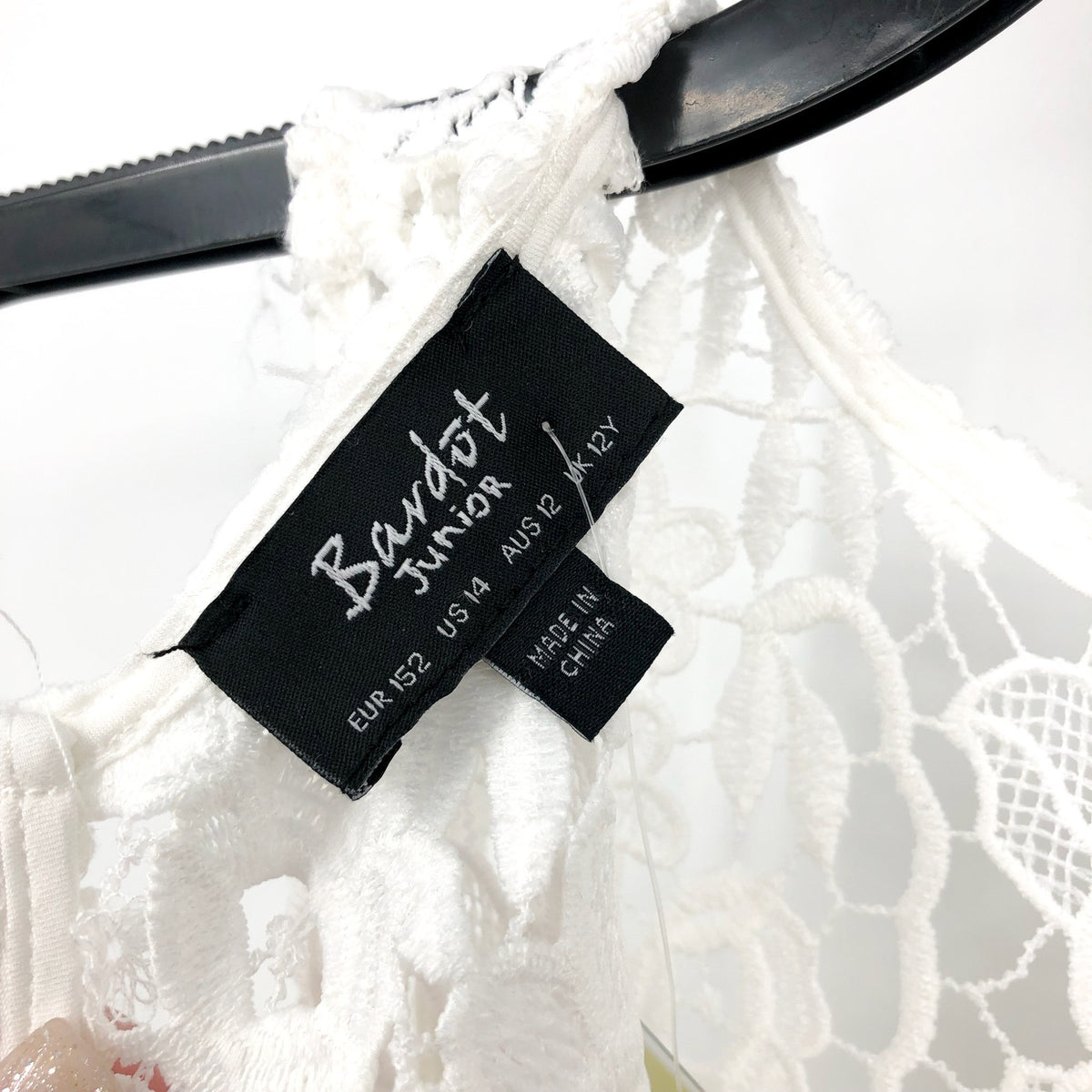 BARDOT JUNIOR Girl's Perry Lace Mini Dress Size 14 White Crochet Sleeveless NWT