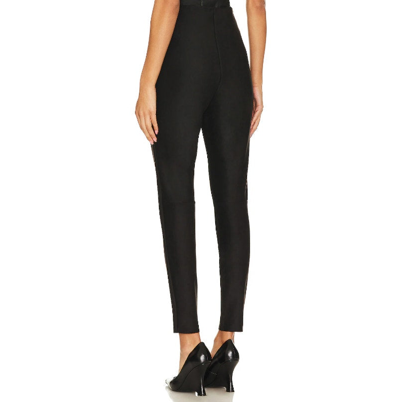 COMMANDO Women's Faux Suede Leggings Medium Black High Rise Stretch NWT