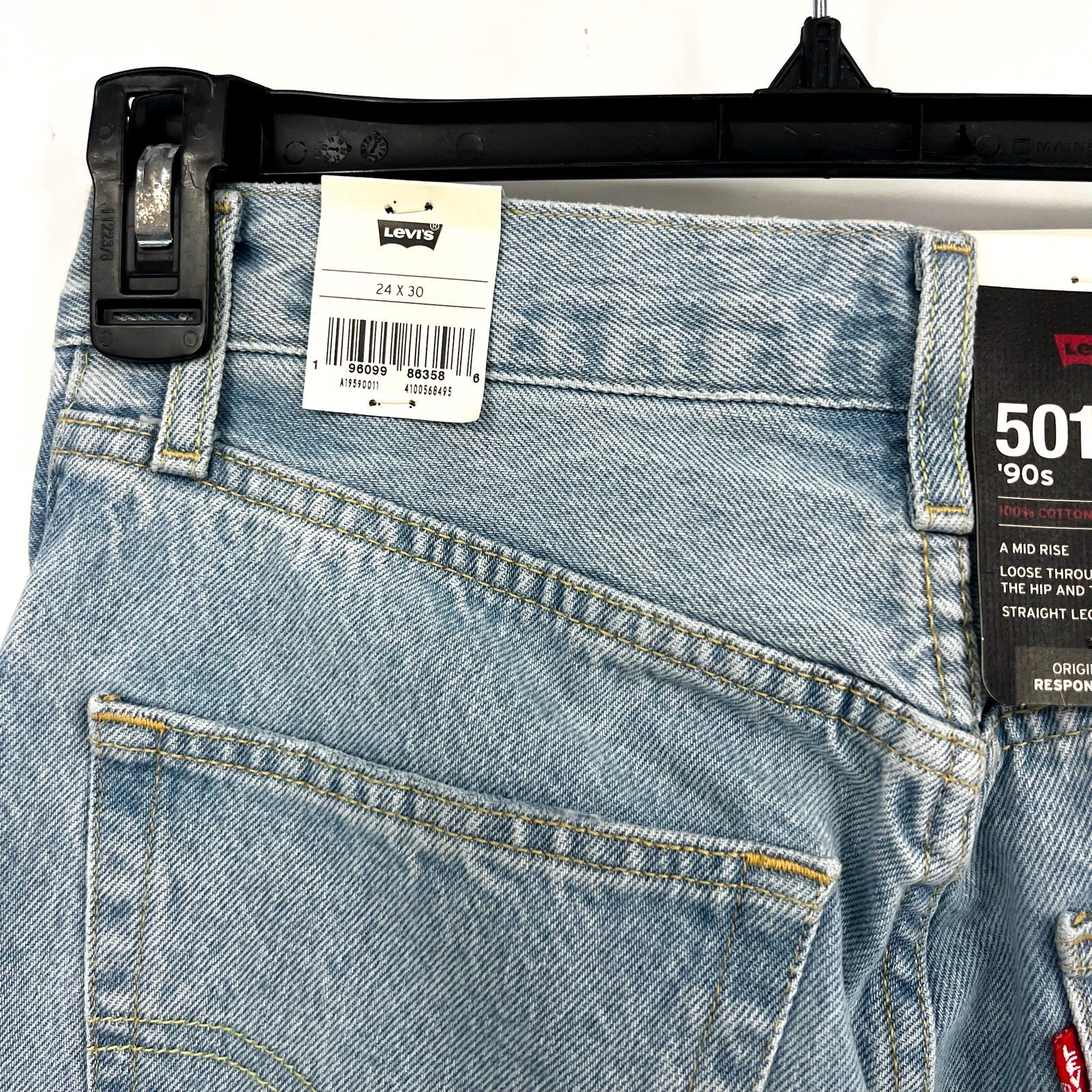 LEVI'S Womens 501 ‘90s Straight Jeans 24x30 Size 00 Ever Afternoon A19590011 NWT