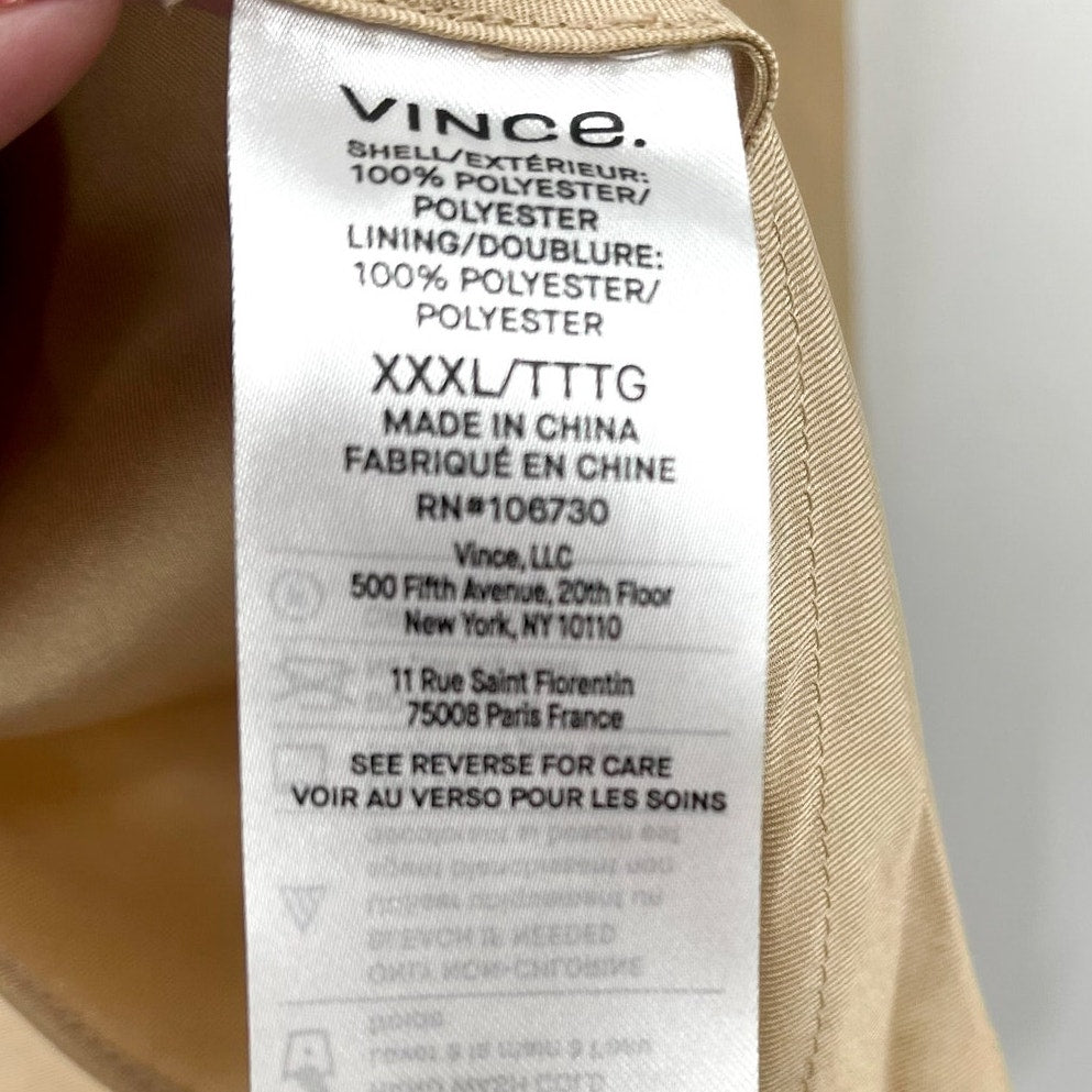 VINCE Women's V-Neck Camisole Top XXXL Beige Nude Champagne NWOT