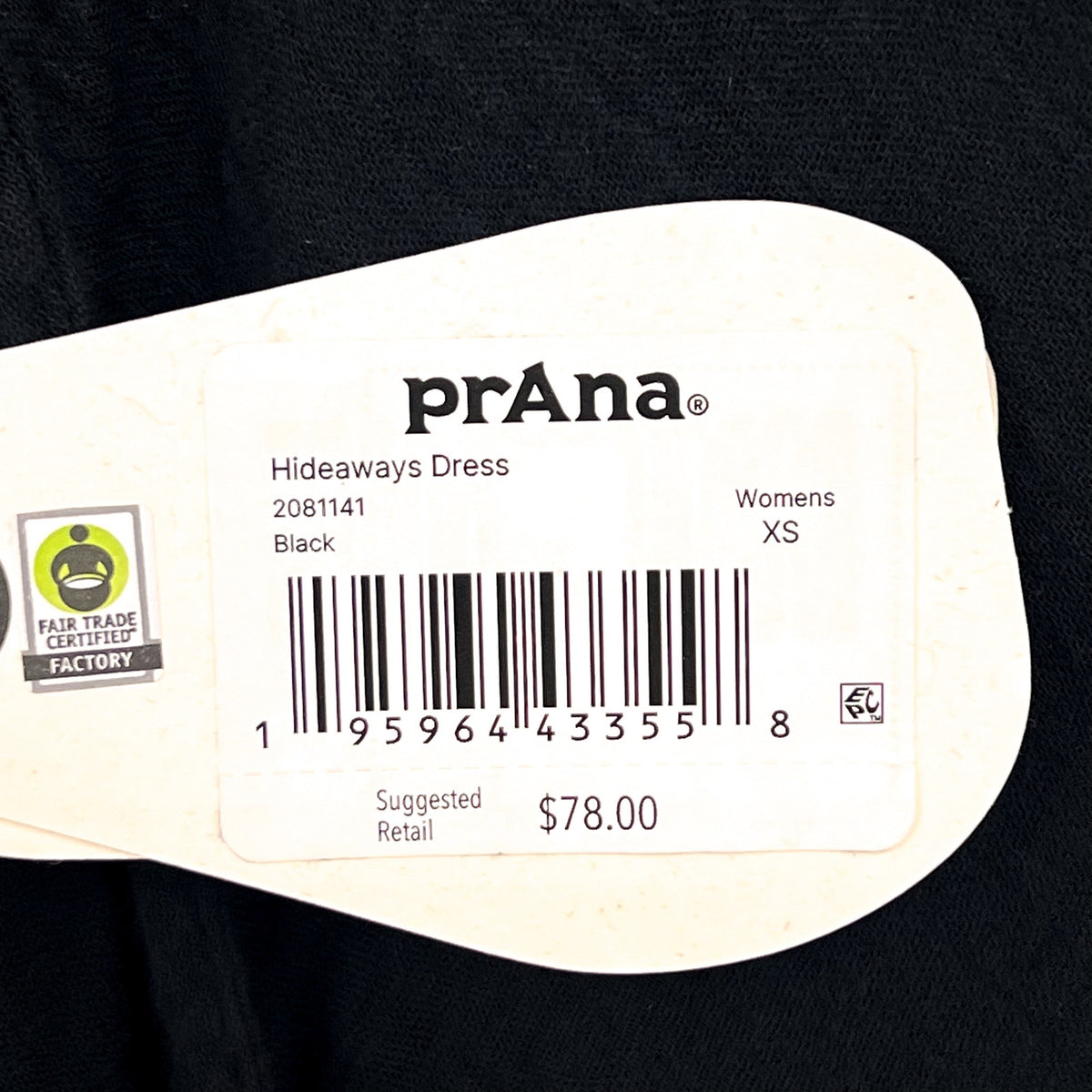 PRANA Women's Hideaways Maxi Dress XS Black Cross Back Strap Cotton Gauze NWT