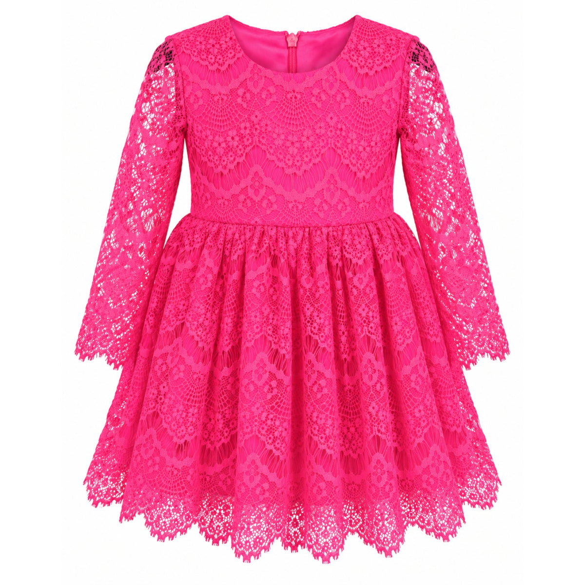 BARDOT Baby Gertrude Lace Dress Size 9-12 Months Pink Long Sleeve NWT