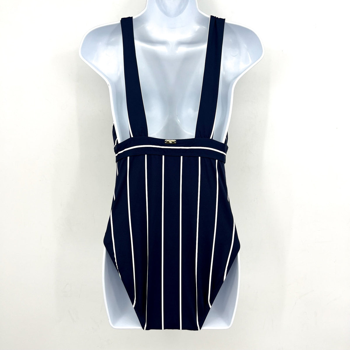 LAUREN RALPH LAUREN Villa Stripe VNeck One Piece Swimsuit Size 16 Blue White NWT