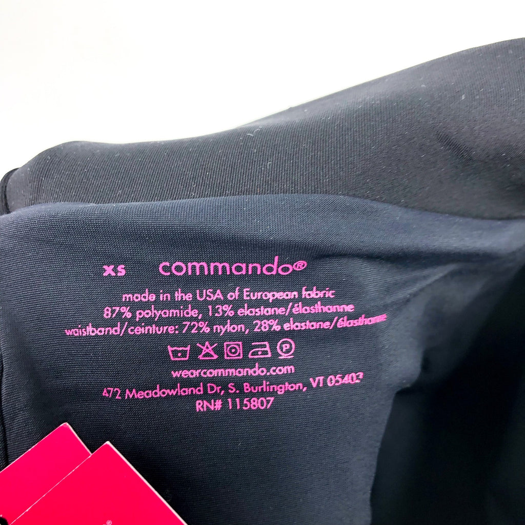 COMMANDO Women's Neoprene Split Front Pants XS Black Stretch NWT