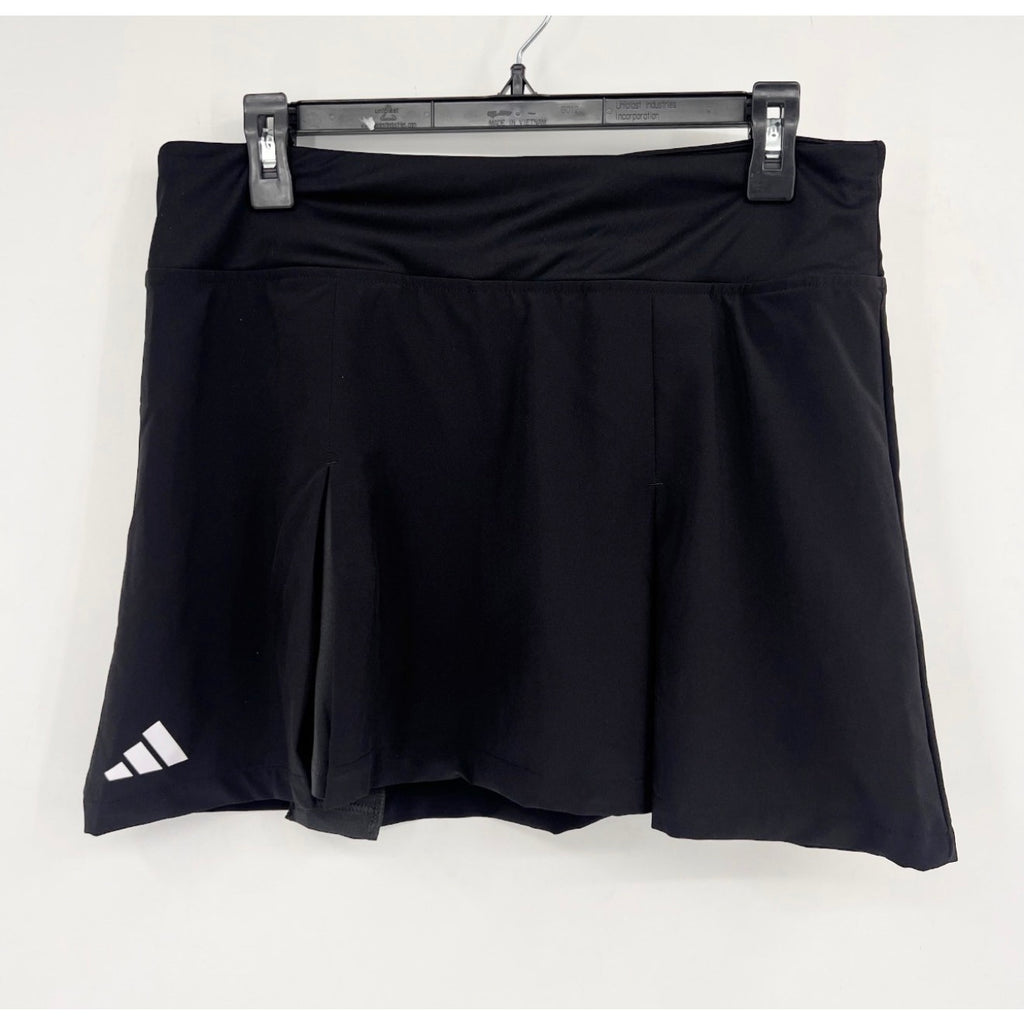 ADIDAS Women's Club Pleated Tennis Skirt Large Black Stretch NWT HS1459