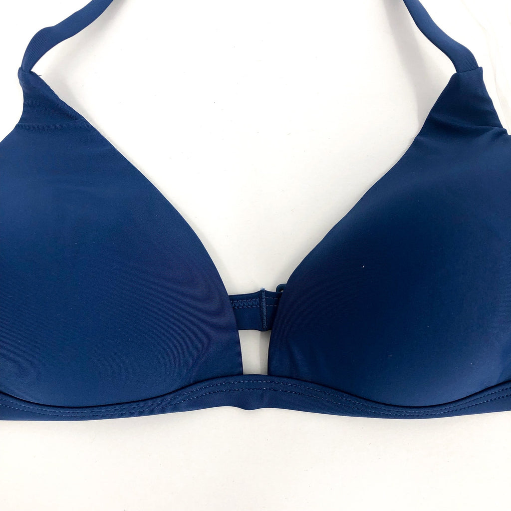 PRANA Women's Lexie Halter Bikini Top Medium Blue Belize UPF 50+ NWT