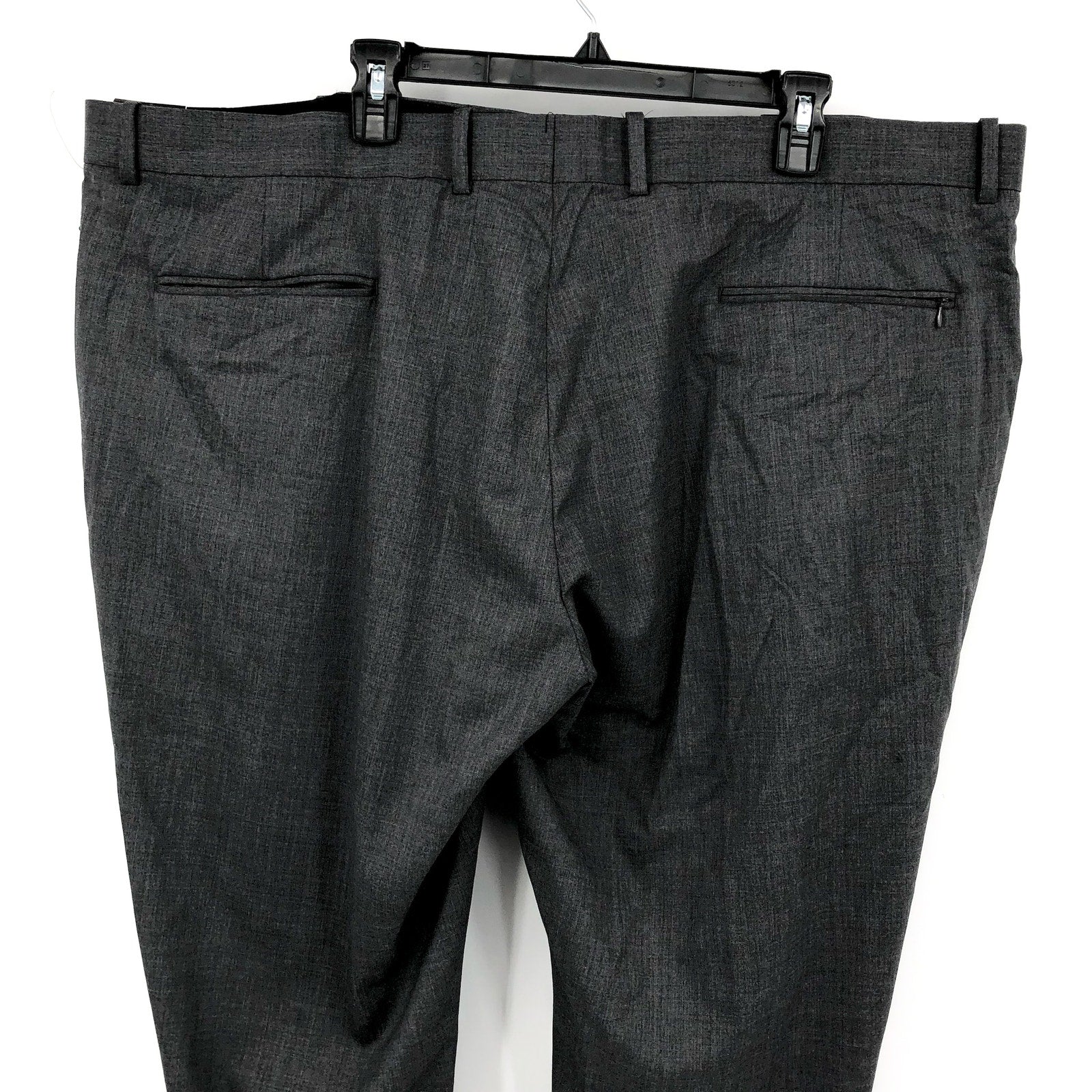 NORDSTROM Men's Trim Fit Dress Pants 48W Dark Grey Tech-Smart Wool Blend NWT