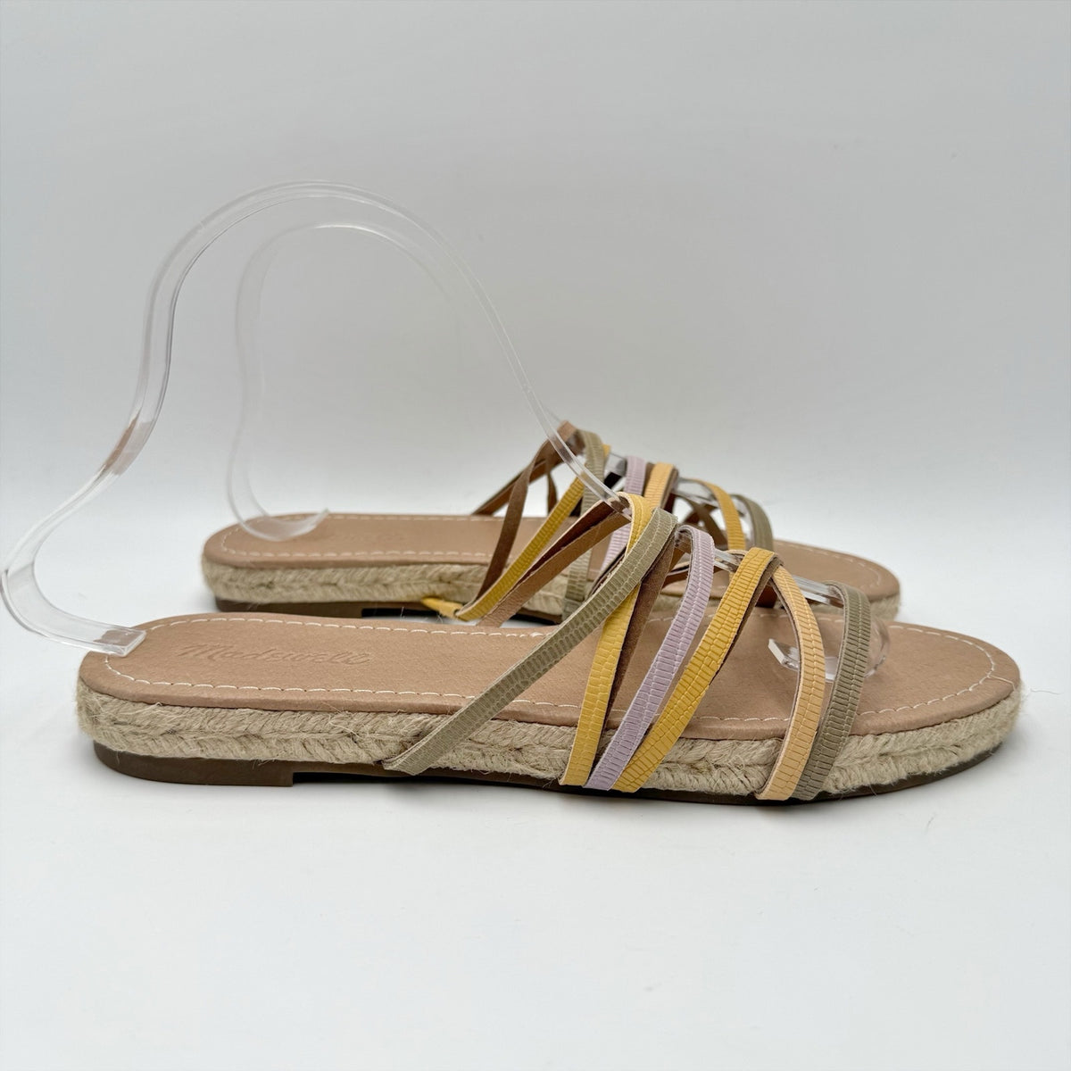 Madewell Womens Kathryn Espadrille Slide Sandal Size 8.5 Multicolor Leather NWOB