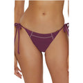 BECCA Women's Color Sheen Side Tie Bikini Bottoms Small Purple Aubergine NWT