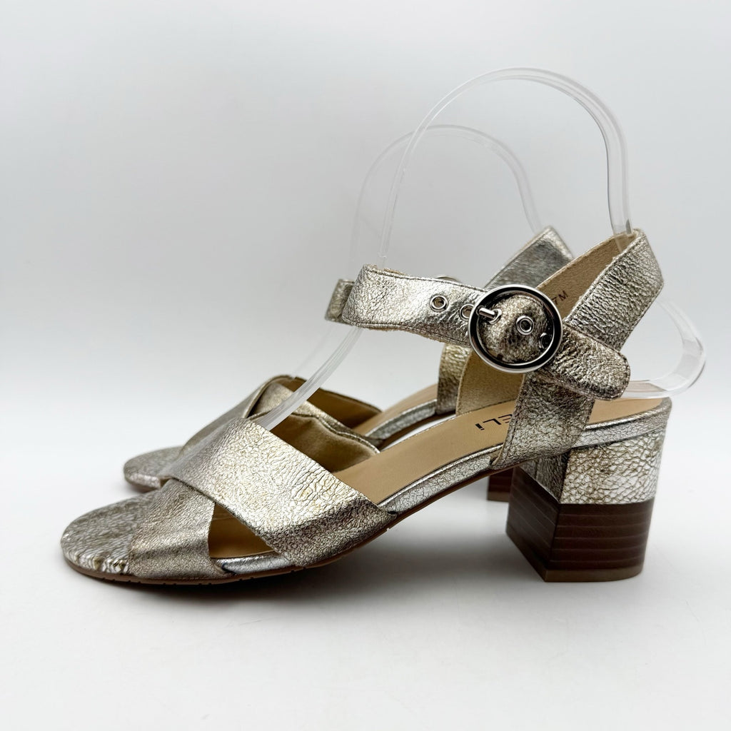 Vaneli Womens Moral Heeled Sandals US 7 M Metallic Gold Leather NWOB