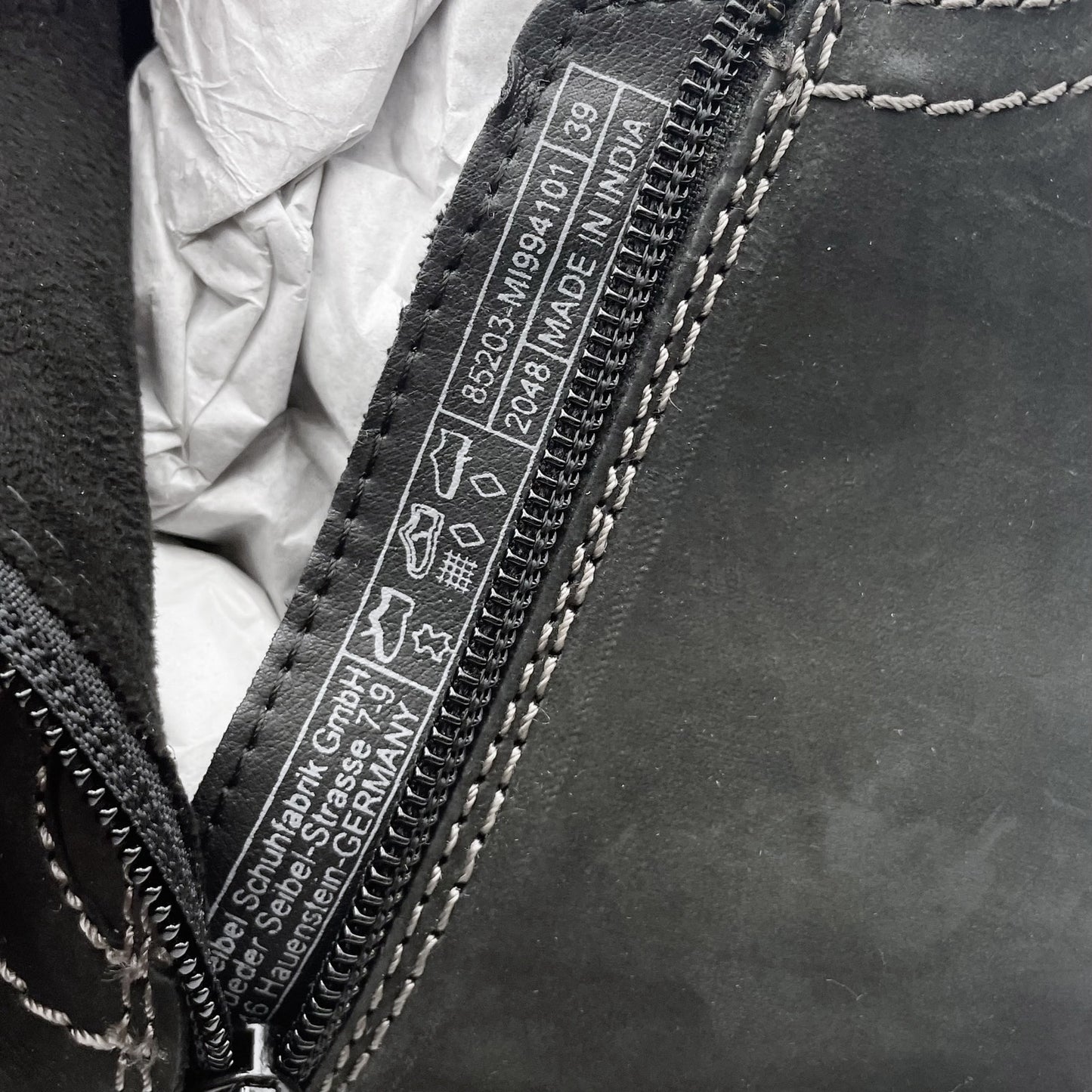 Josef Seibel Women's Marta 03 Boots Size US 8-8.5 EU 39 Black Leather