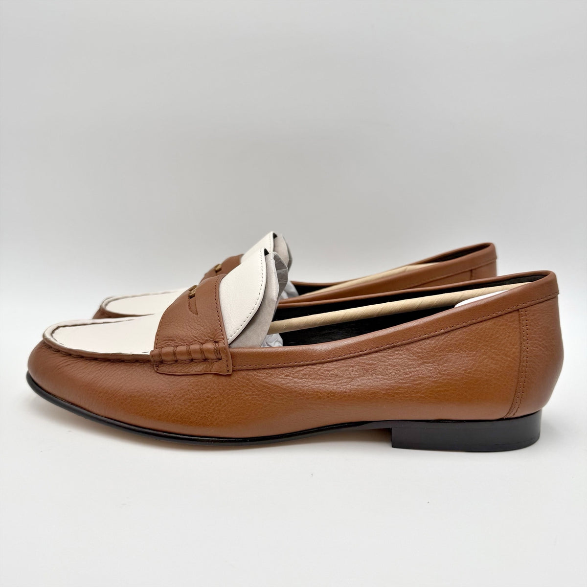 Veronica Beard Womens Penny 2 Loafers Size 10 M Caramel Brown Leather NIB