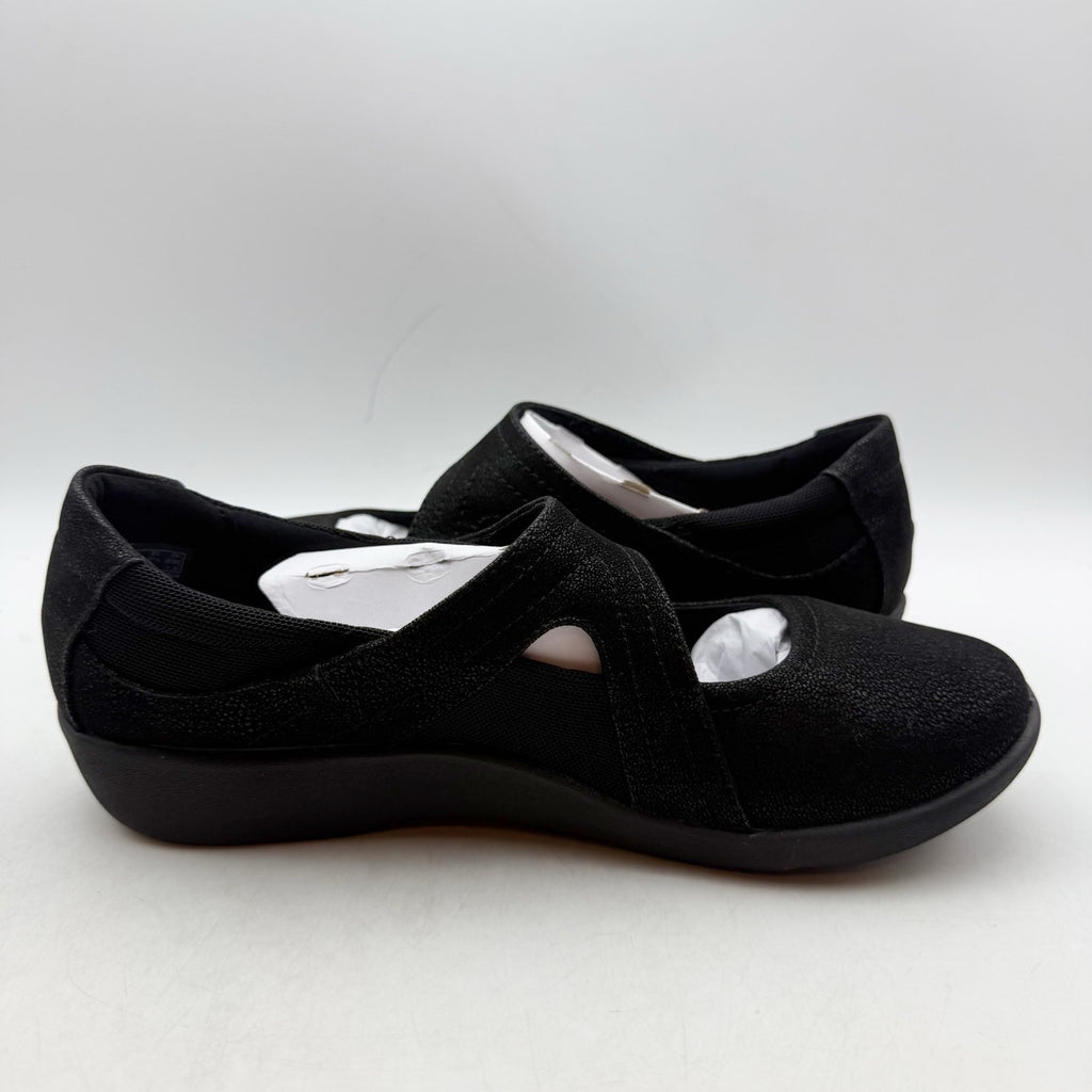 Clarks Womens Sillian Bella Mary Jane Shoes Size 7 M Black Vegan Nubuck NIB