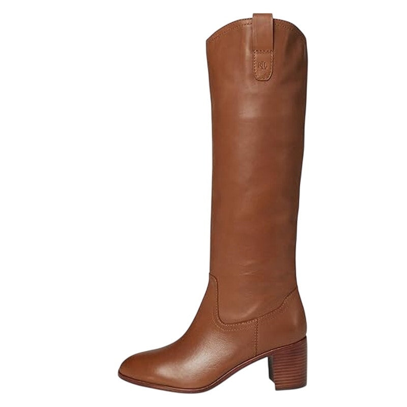 Lauren Ralph Lauren Womens Carla Knee High Boots US 5.5 B Brown Leather NIB