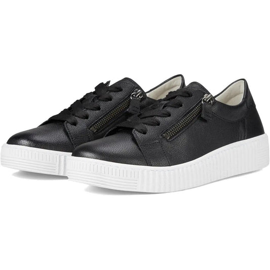 Gabor Womens 53.334 Low Top Sneakers UK 3.5 US 6 Black White Leather NIB