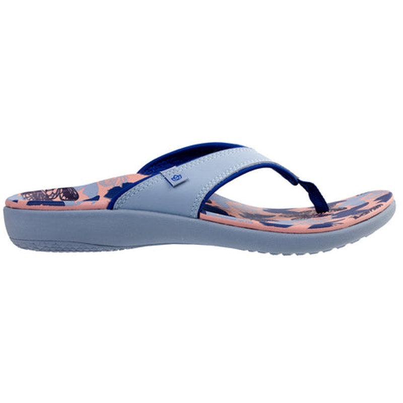 Spenco Womens Yumi Butterfly Sandals Size 8 WIDE Blue Pink Flip Flops NWOB
