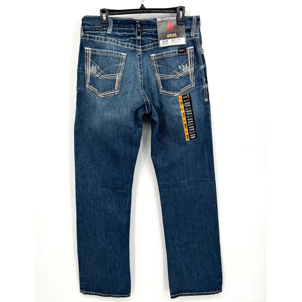 ARIAT Men's FR M4 Relaxed Ridgeline Boot Cut Jeans 34x36 Blue Glacier NWT
