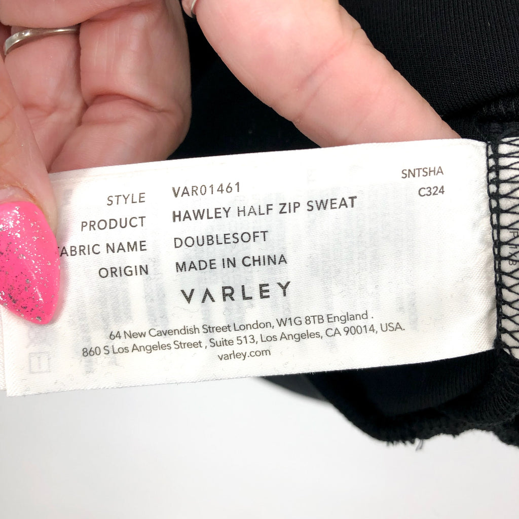 VARLEY Women's Hawley Half Zip Sweatshirt XXS Black Long Sleeve DoubleSoft NWT