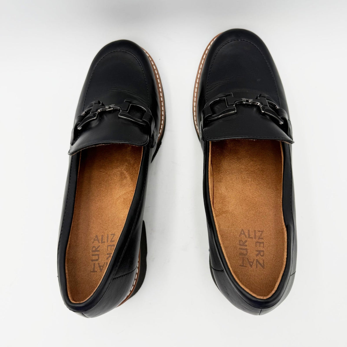 Naturalizer Womens Corrine Bit Platform Loafers Size 10 EU 41 Black NWOB