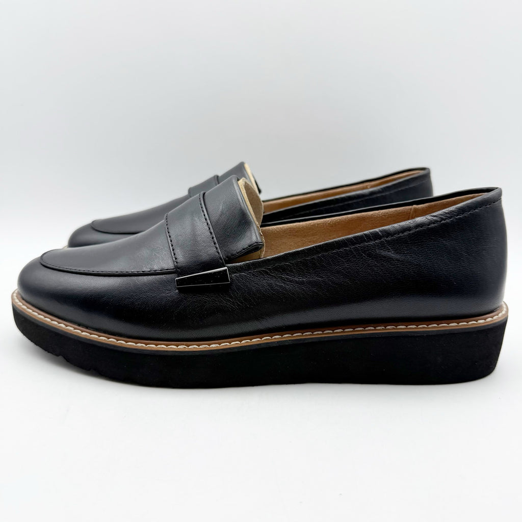 Naturalizer Womens Adiline Flat Loafers Size 8 NARROW Black Leather Slip On NIB