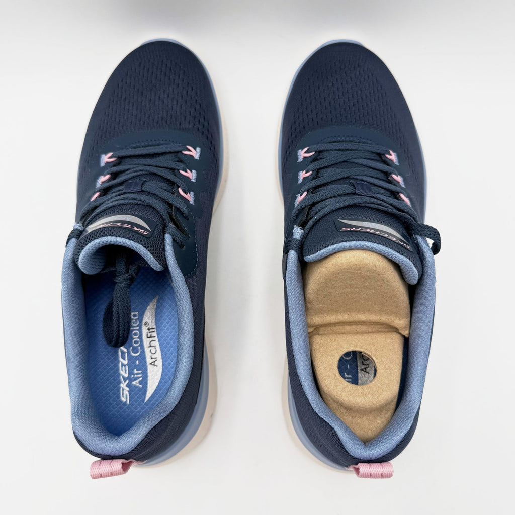 Skechers Womens Arch Fit Summits Daily Flow Casual Sneakers Size 9 Navy Blue NIB