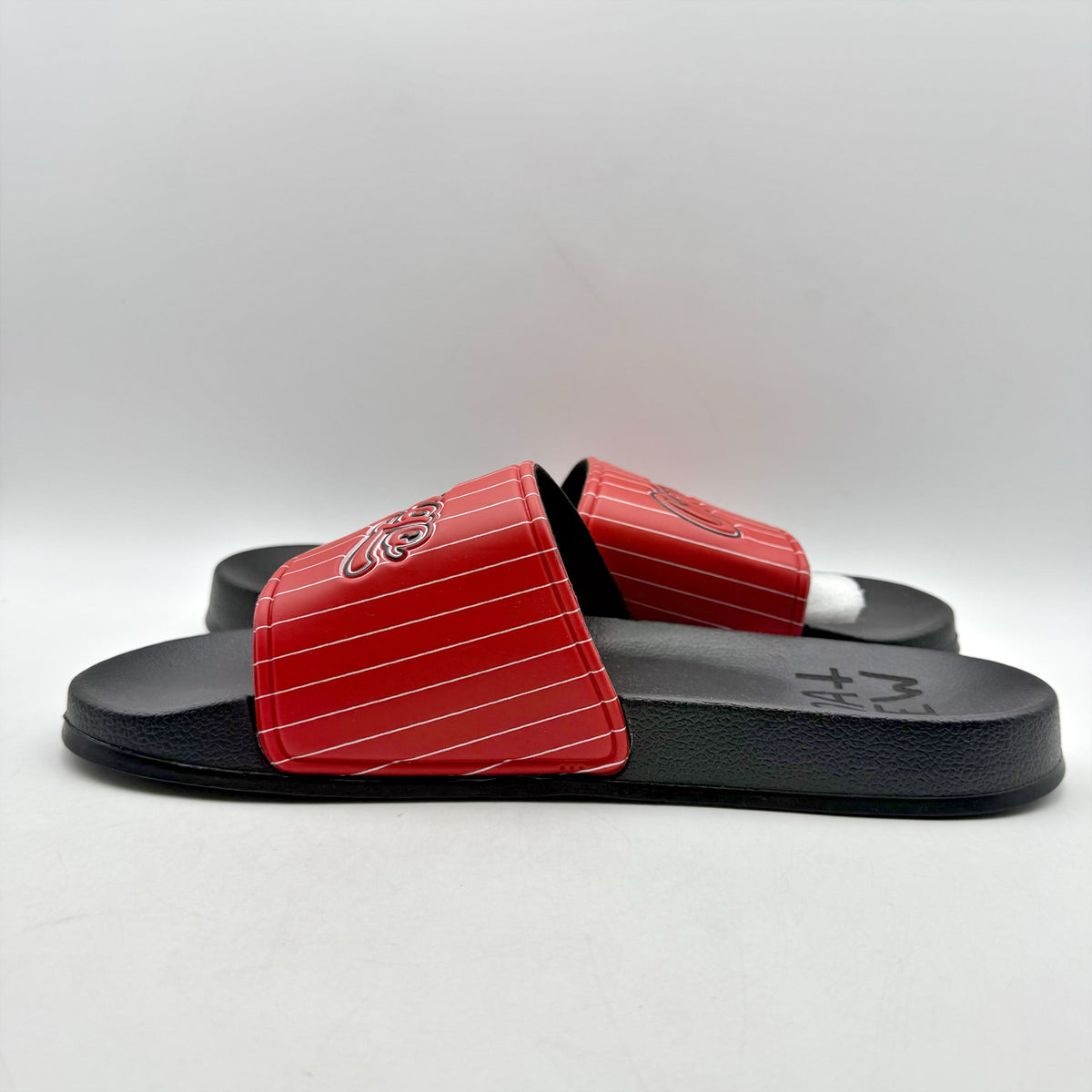 73 Studio Mens Chicago Slides US 11 EU 44 Red Black Rubber NWOB