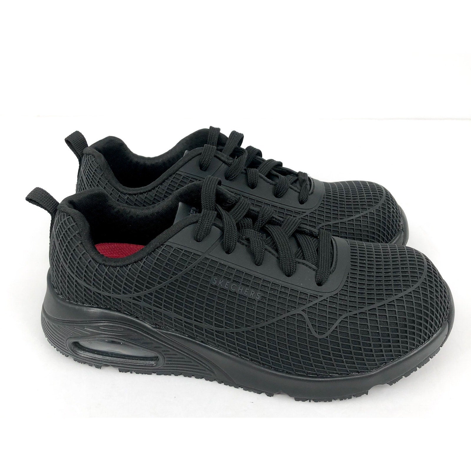 Skechers Work Womens Uno Deloney Shoes Size 5.5 Black Comp Toe NMT SR EH NIB