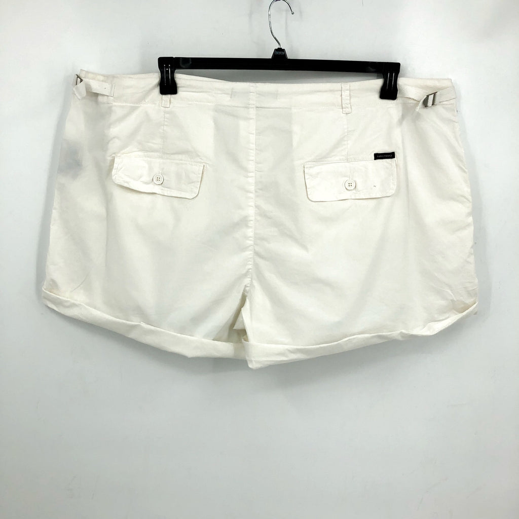 SANCTUARY Standard Cargo Shorts Womens 24W White Roll Cuff Patch Pocket NWT