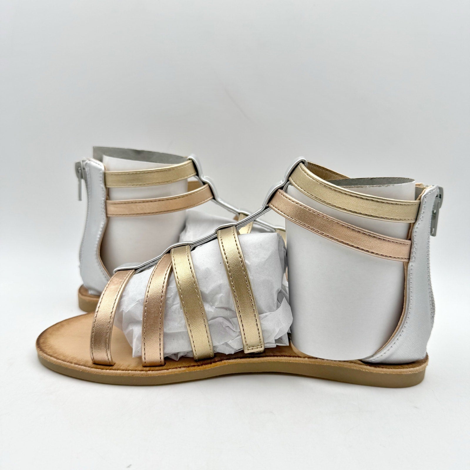 Treasure & Bond Kids Alana Gladiator Sandals US 2 M EU 33 Gold Silver NIB