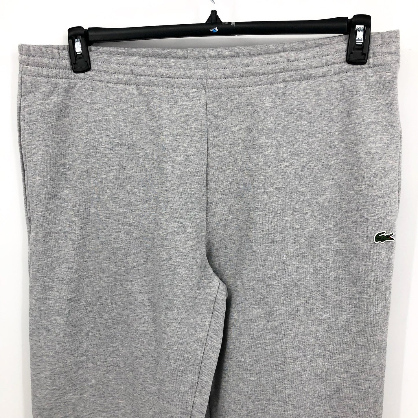 LACOSTE Men's Core Fleece Tapered Fit Joggers Size 6 XL Grey Elastic Waist NWT